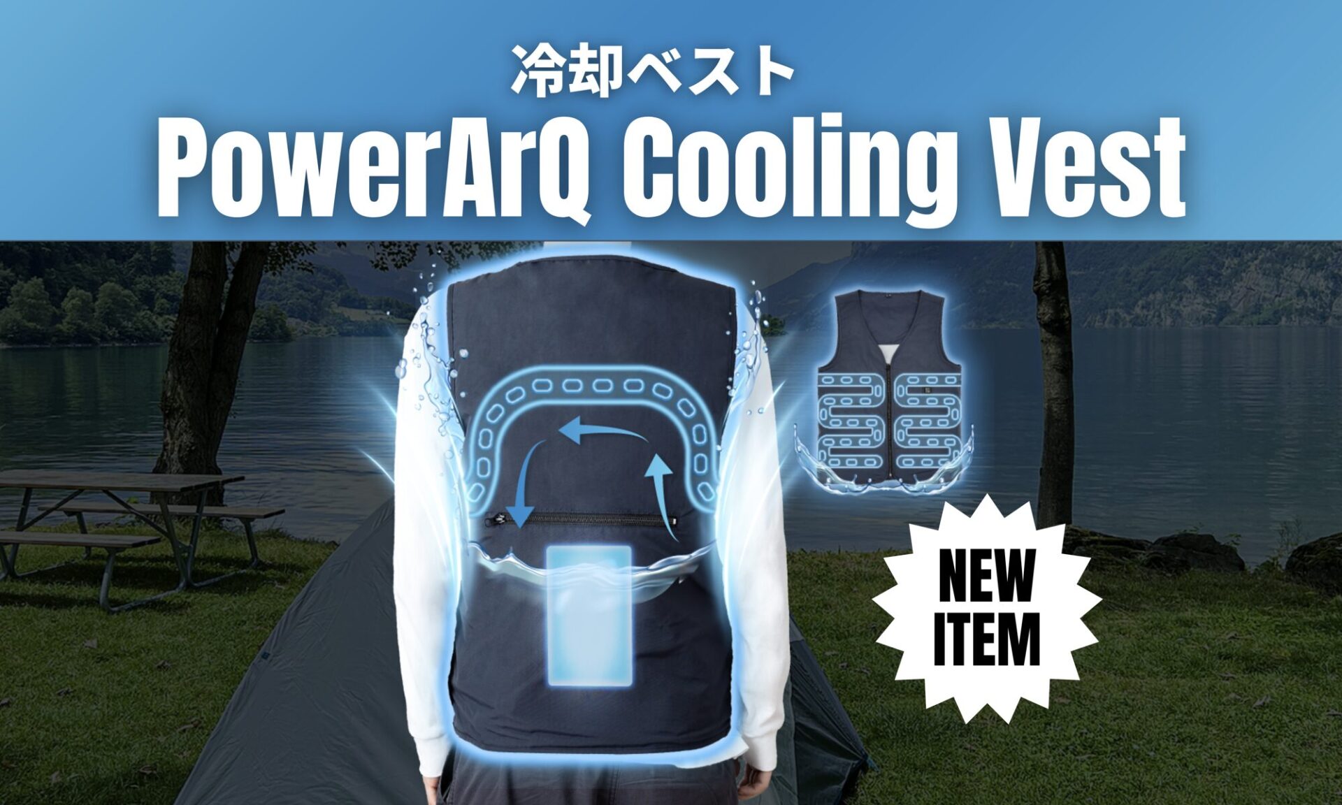 【電力3.6Wで最長10時間ひんやり持続】PowerArQの使い心地抜群な冷却ベスト『PowerArQ Cooling Vest』が必見！